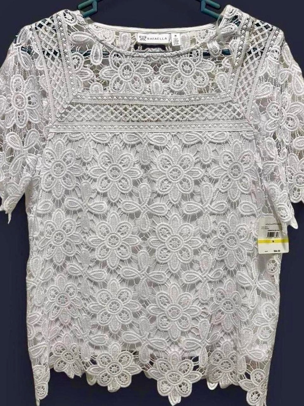 *NWT* Rafaella white lace top